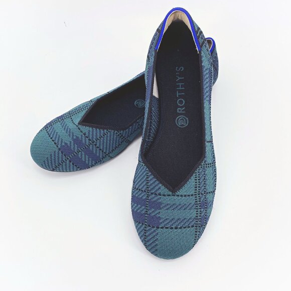 Rothy's The Flat in Pine Plaid - Picture 1 of 11